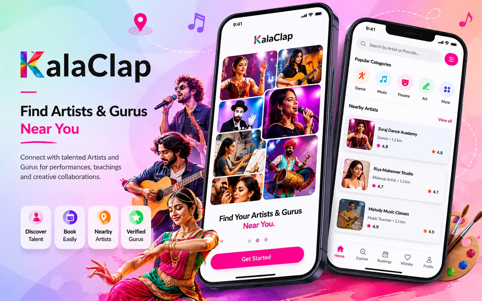KalaClap — End-to-end: web, admin, mobile